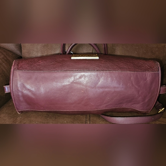 Marc Jacobs Washed up Lauren Burgundy Distressed Leather Satchel Crossbody Bag - Picture 10 of 16